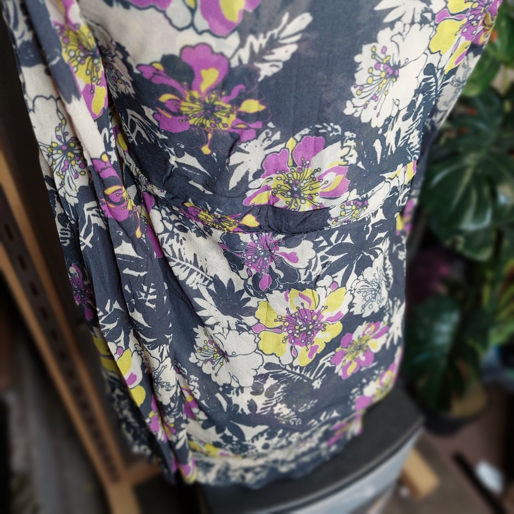 Sweat Pea Mesh Long Sleeve Drawstring Tie Waist Fairycore Y2k Floral Mesh Small - Picture 7 of 15